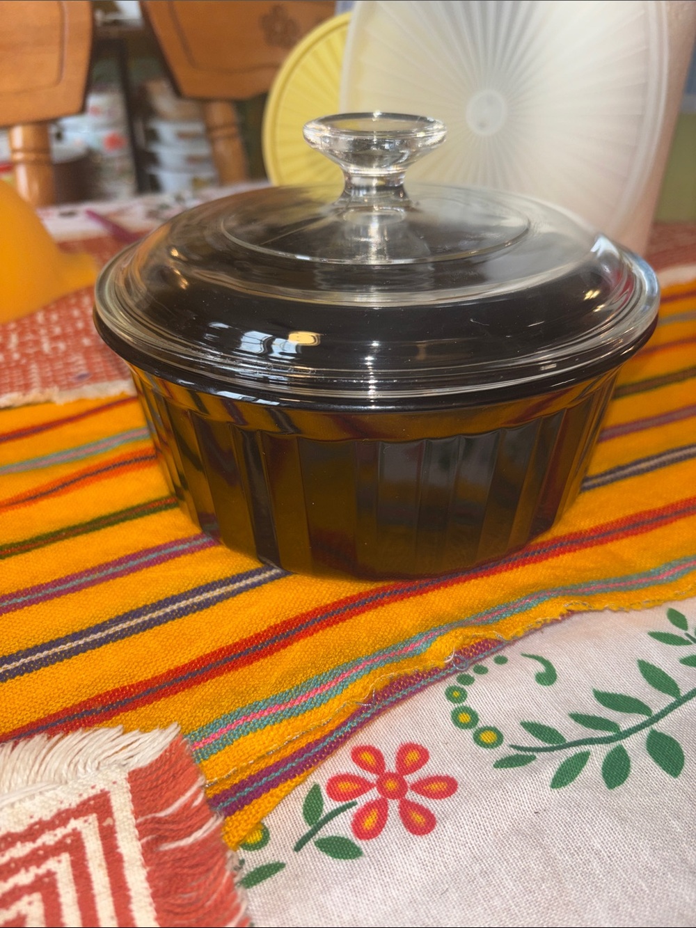 Corningware Black Enamel Casserole Bottom